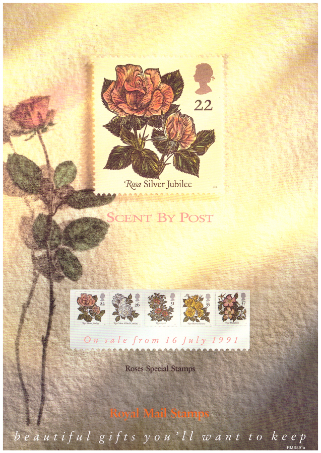 (image for) 1991 Roses Post Office A4 poster. RMS891a.